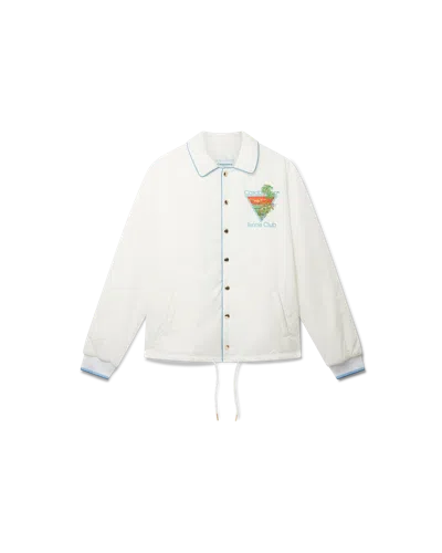 Casablanca Paris Tennis Club Icon Blue Coach Jacket In White