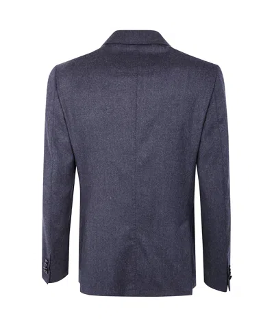 Zegna Wool Suit With Two Button Closure In Blue