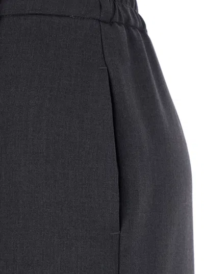 Twinset Tailored Midi Skirt With Button Closure In Gray