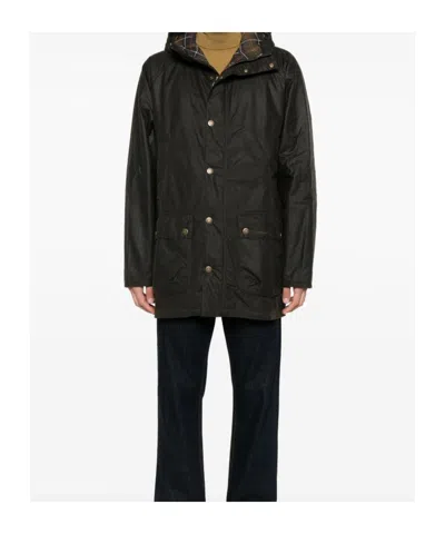 Barbour Bedale Waxed Parka In Black