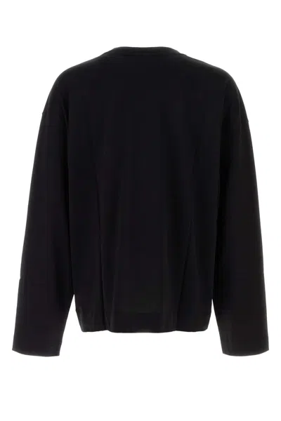 Dries Van Noten Crew Neck Long Sleeves Plain T-shirt In Black