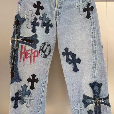 Chrome Hearts Belt Loop Jeans In Blue