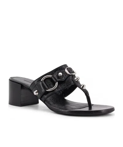 Balenciaga Thong Sandals Block Heel In Black