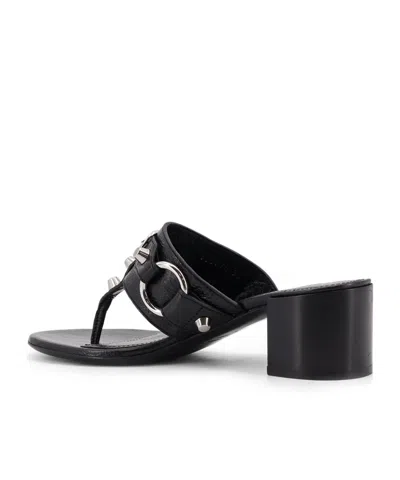 Balenciaga Thong Sandals Block Heel In Black