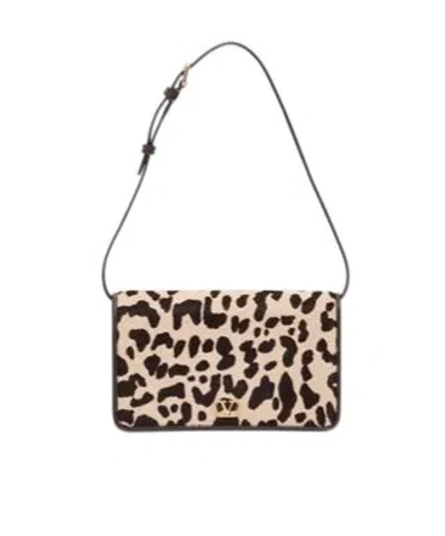 Valentino Garavani Printed Calf Hair Mini Vlogo Signature Shoulder Bag In Brown