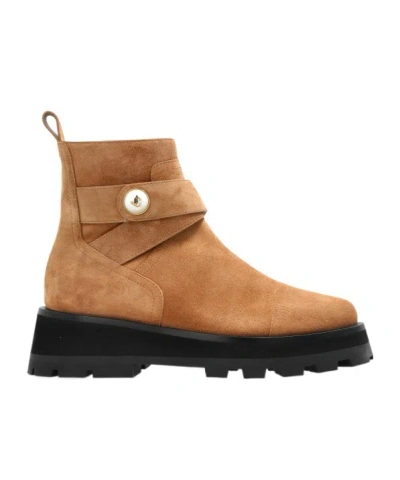 Jimmy Choo Ankle Boots With Lug Sole And Round Toe In Brown