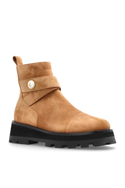 Jimmy Choo Ankle Boots With Lug Sole And Round Toe In Brown