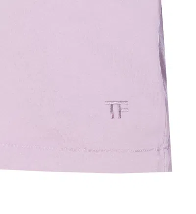 Tom Ford Cotton Blend Crewneck T-shirt In Purple