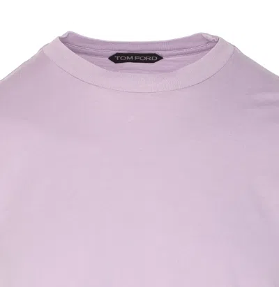 Tom Ford Cotton Blend Crewneck T-shirt In Purple