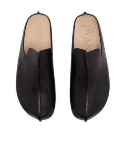 Jw Anderson Leather Slide Platform Clogs In Black