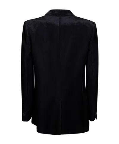 Forte Forte Tailored Black Acetate Jacket With Notched Lapels And Single-button Closure In Black