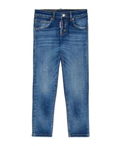 Dsquared2 Kids Distressed Cool Jeans In Blue