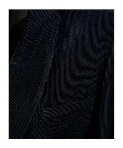 Forte Forte Tailored Black Acetate Jacket With Notched Lapels And Single-button Closure In Black