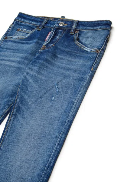 Dsquared2 Kids Distressed Cool Jeans In Blue