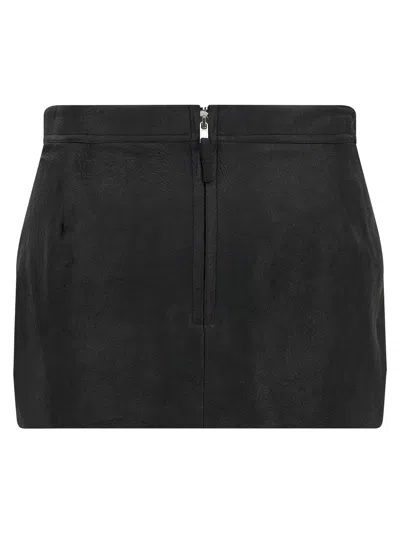 Rick Owens Layered Side Slit Mini Skirt In Black