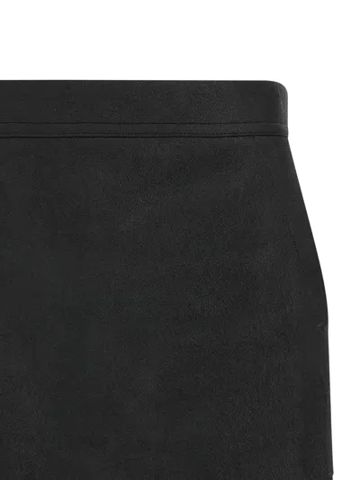 Rick Owens Layered Side Slit Mini Skirt In Black