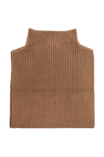 Max Mara Orsola Wool Ribbed Neckwarmer In Brown