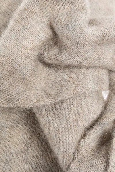 Moschino Rectangular Scarf And Gloves Set In Gray