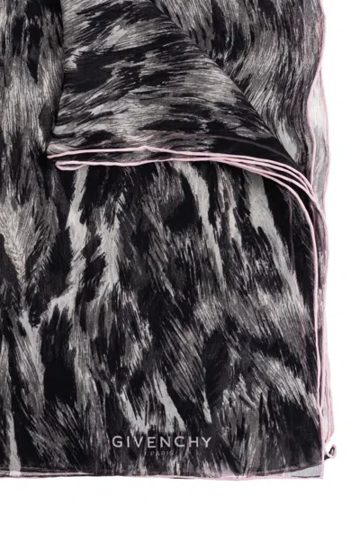 Givenchy Patterned Silk Scarves In Black