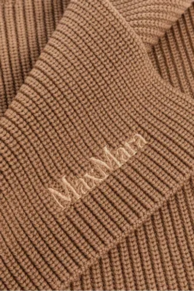 Max Mara Orsola Wool Ribbed Neckwarmer In Brown