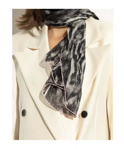 Givenchy Patterned Silk Scarves In Black