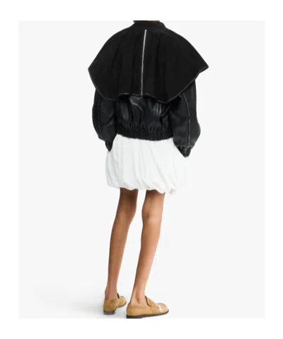 Jw Anderson Oversized-collar Leather Bomber Jacket In Black