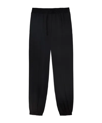 Jil Sander Twill Drawstring Trousers In Black
