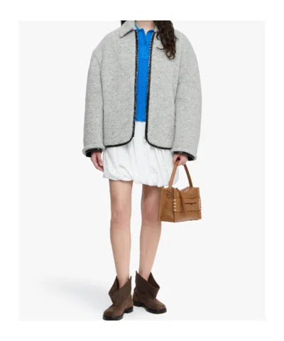 Jw Anderson Contrast Trim Casual Jacket Light Grey Melange In Gray