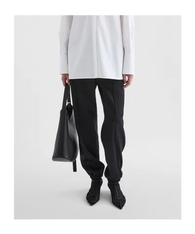 Jil Sander Twill Drawstring Trousers In Black