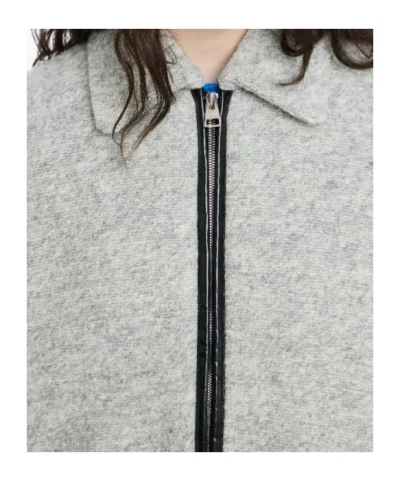 Jw Anderson Contrast Trim Casual Jacket Light Grey Melange In Gray