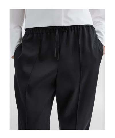 Jil Sander Twill Drawstring Trousers In Black