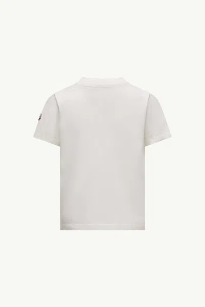 Moncler T-shirt En Coton À Motif Imprimé In White