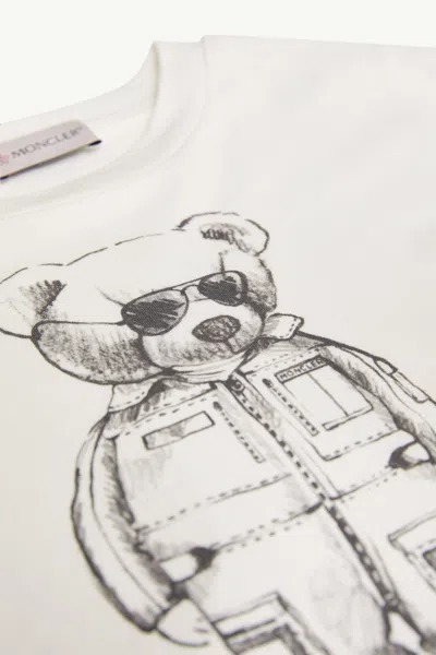 Moncler T-shirt En Coton À Motif Imprimé In White