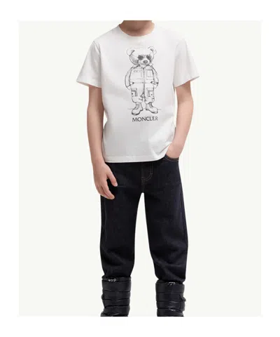 Moncler T-shirt En Coton À Motif Imprimé In White