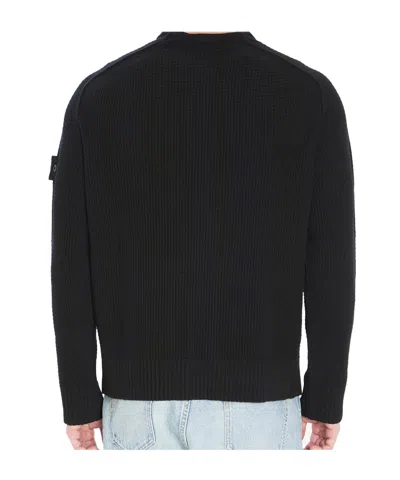 Stone Island Men's Cotton Crewneck Sweatshirt In Black