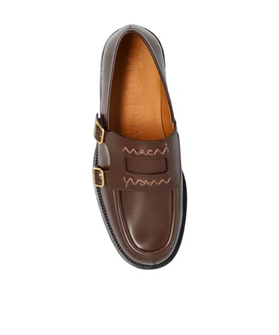 Marni 20mm Leather Loafers In Brown