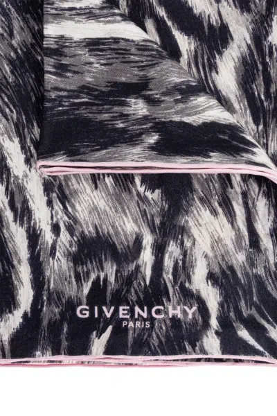 Givenchy Pattern Scarf In Blue