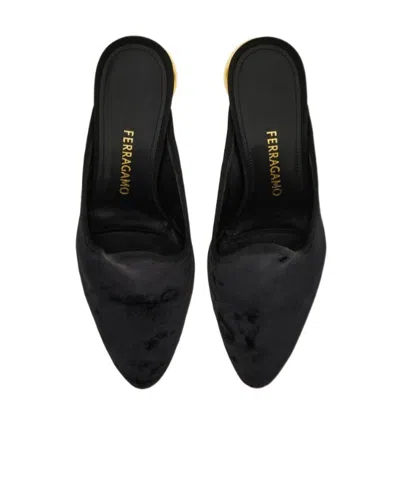 Ferragamo Spherical Heel Mule In Black