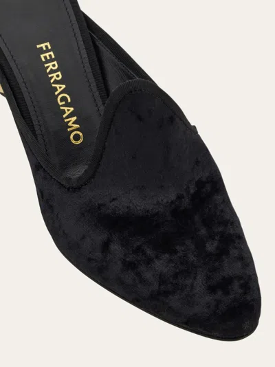 Ferragamo Spherical Heel Mule In Black