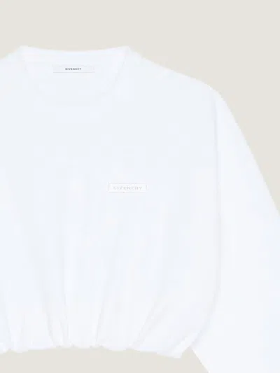 Givenchy Cropped Sweatshirt With Elasticated Waistband In Burgundy