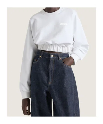 Givenchy Cropped Sweatshirt With Elasticated Waistband In Burgundy