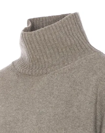 Roberto Collina Turtleneck Long-sleeved Sweater In Gold