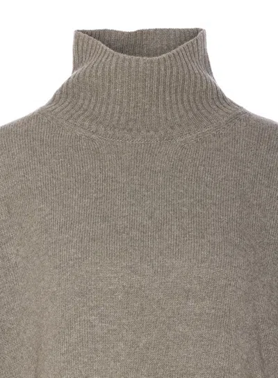 Roberto Collina Turtleneck Long-sleeved Sweater In Gold