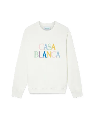 Casablanca Paris Logo Embroidered Sweatshirt In White