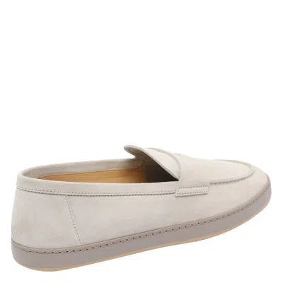 Brunello Cucinelli Loafers With Round Toe And Suede Finish In Neutral