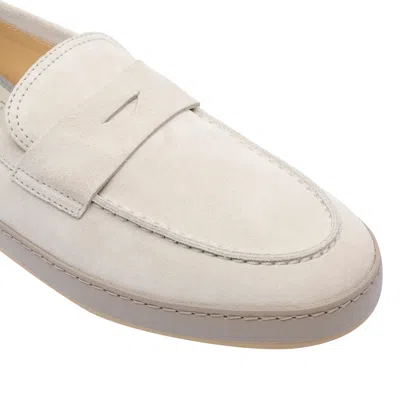 Brunello Cucinelli Loafers With Round Toe And Suede Finish In Neutral