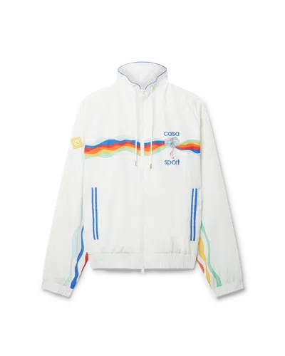 Casablanca Paris Casablanca Wave Zipped Track Jacket In White Polyester