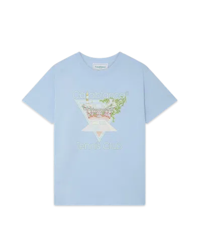 Casablanca Paris Tennis Club Icon Short-sleeve T-shirt In Blue