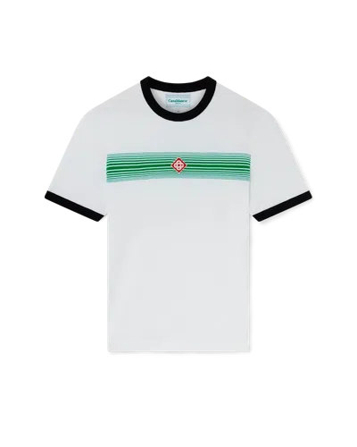 Casablanca Paris Gradient Stripe Ringer Short-sleeve T-shirt In Green In White