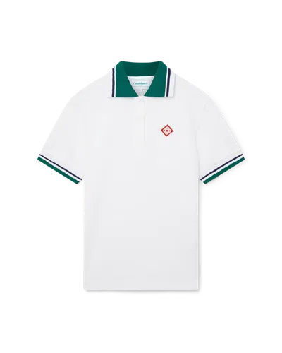 Casablanca Paris Pique Polo Shirt In White